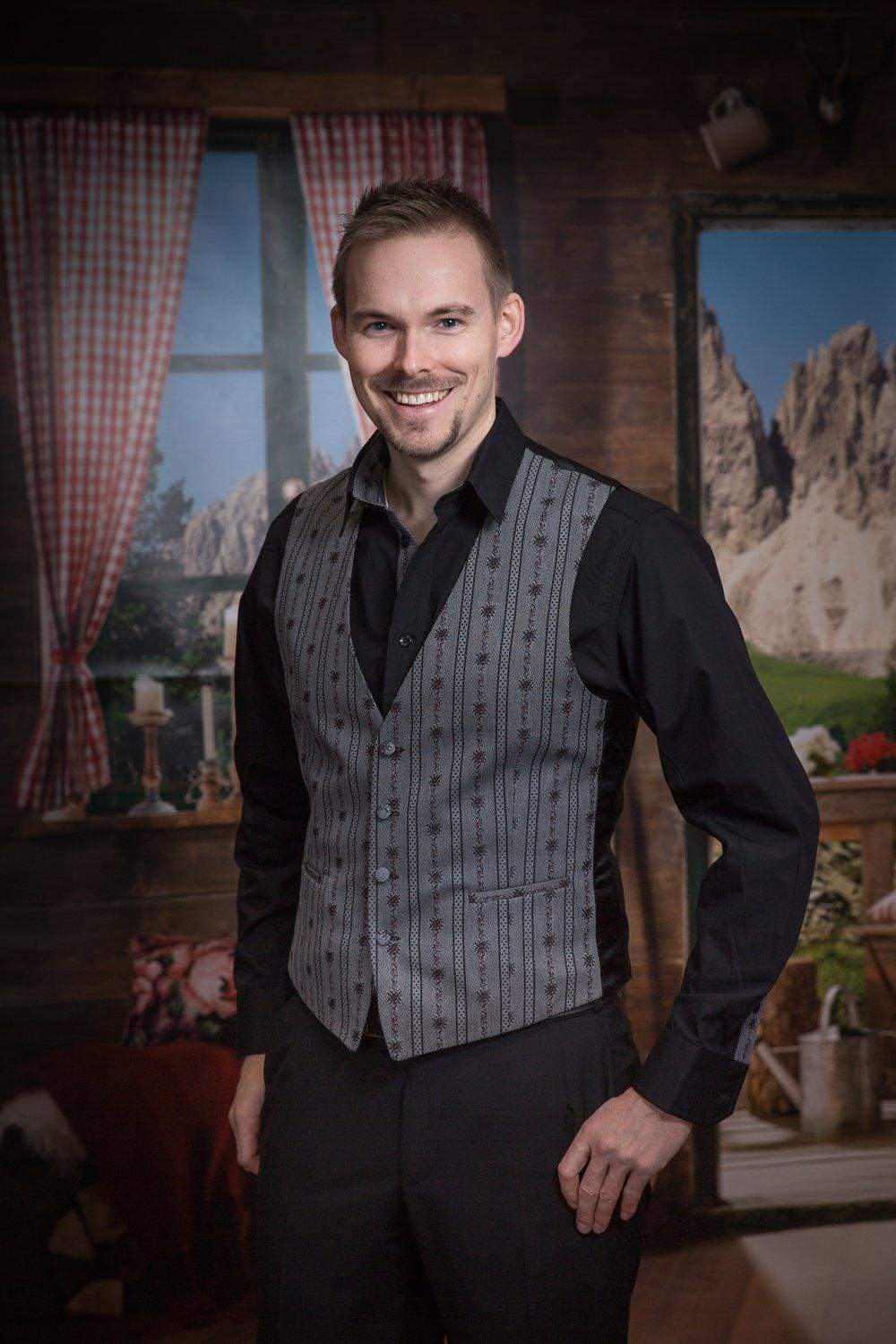 Edelweissgilet "Peter" anthrazit
